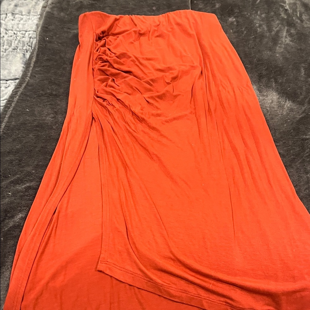 Novella Royale Asymmetrical Red brick Skirt